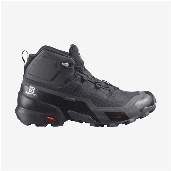 Black Men's Salomon CROSS HIKE MID GTX Hiking Shoes | 721-XWLSBI