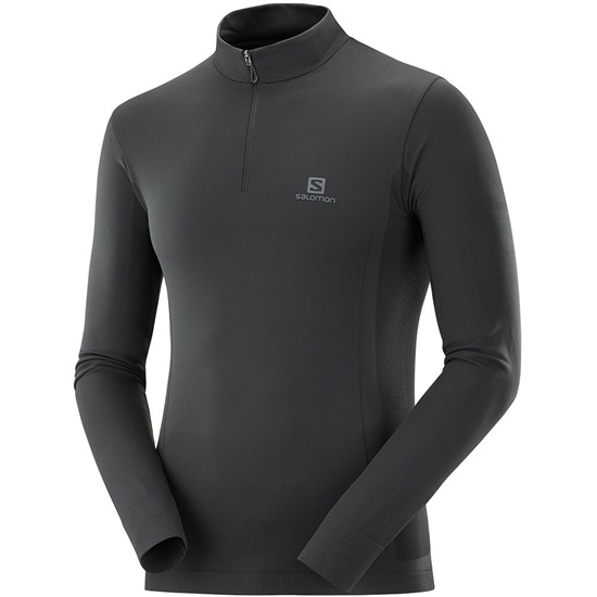 Black Men's Salomon EXPLORE SEAMLESS HZ M Midlayers | 873-KEVIZP