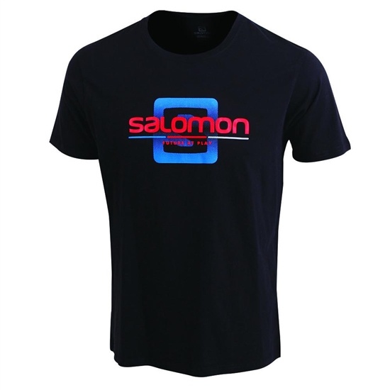 Black Men's Salomon FINISH LINE SS M T Shirts | 530-VNYWEZ