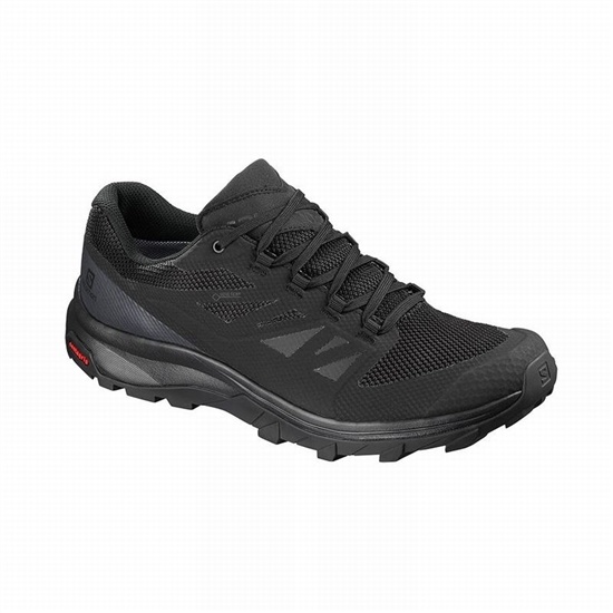 Black Men's Salomon OUTLINE GORE-TEX Hiking Shoes | 058-WFLVKE