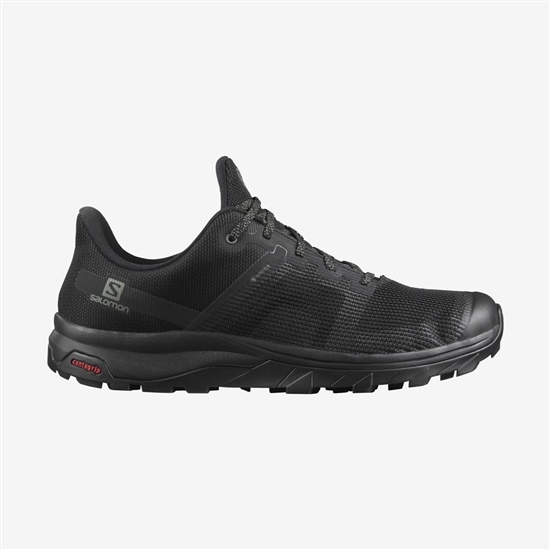 Black Men's Salomon OUTLINE PRISM GORE-TEX Hiking Shoes | 479-DIXVAK