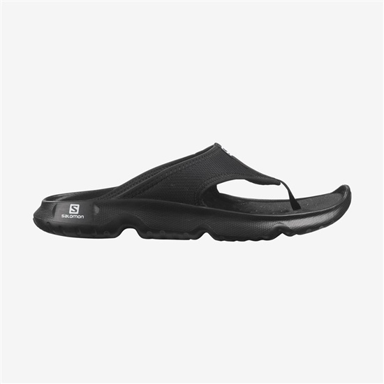 Black Men's Salomon REELAX BREAK 5.0 Flip Flops | 457-SBZJCL