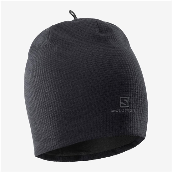 Black Men's Salomon RS WARM Beanie | 659-FGANBO