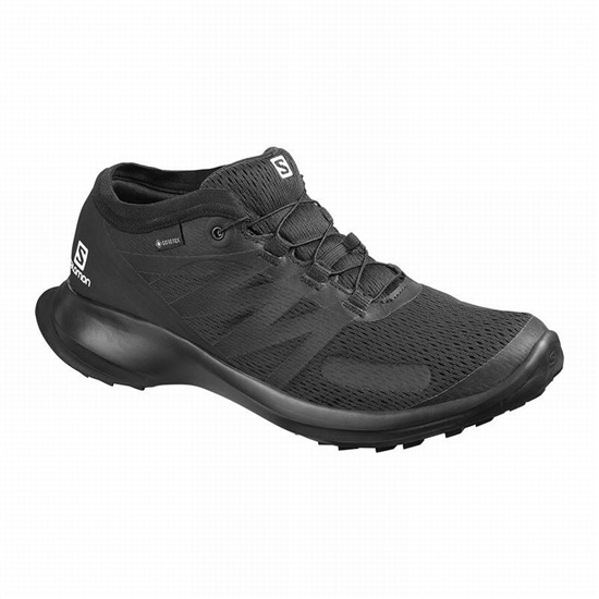 Black Men's Salomon SENSE FLOW GTX Trail Running Shoes | 985-XSYULT