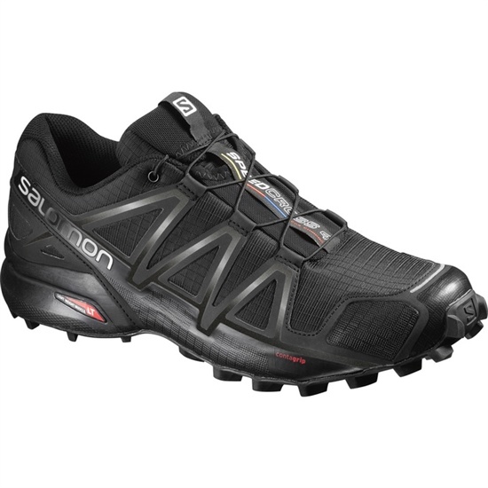 Black Men's Salomon SPEEDCROSS 4 WIDE Trail Running Shoes | 046-TZXVEA