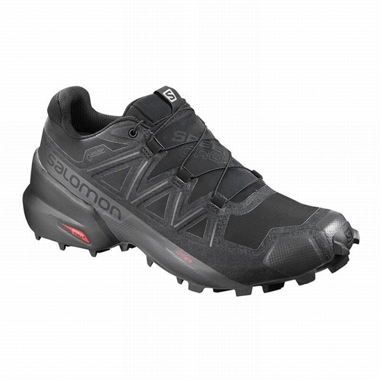 Black Men's Salomon SPEEDCROSS 5 GORE-TEX Trail Running Shoes | 239-JGOWLR