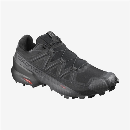 Black Men's Salomon SPEEDCROSS 5 WIDE Trail Running Shoes | 952-GBHNPF