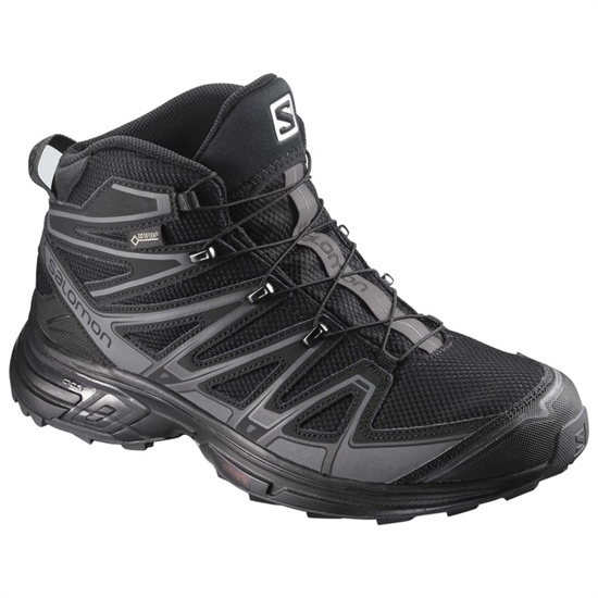 Black Men's Salomon X-CHASE MID GTX Hiking Shoes | 604-ZDNPKF