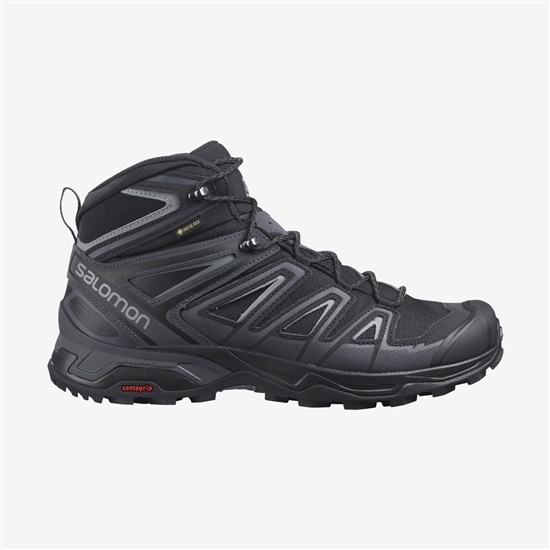 Black Men's Salomon X ULTRA 3 MID GORE-TEX Hiking Boots | 594-FRPSON