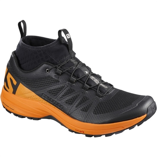 Black / Orange Men's Salomon XA ENDURO Trail Running Shoes | 328-CZFNKH