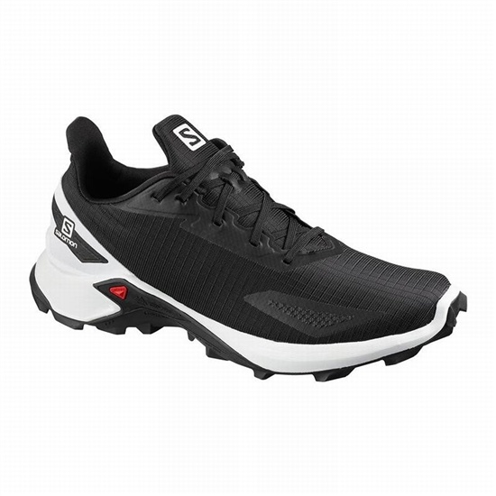 Black / White Men's Salomon ALPHACROSS BLAST Trail Running Shoes | 842-XWMQJO