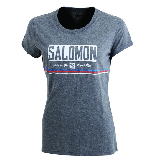 Black Women's Salomon 1947 SS W T Shirts | 765-SKOMEG