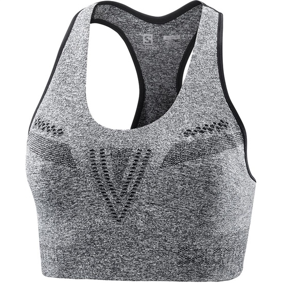 Black Women's Salomon MOVEON W Sport Bra | 053-LUGFBS