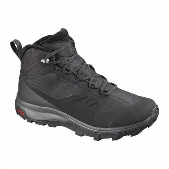 Black Women's Salomon OUTSNAP CLIMASALOMON WATERPROOF Winter Boots | 094-VEHNIX