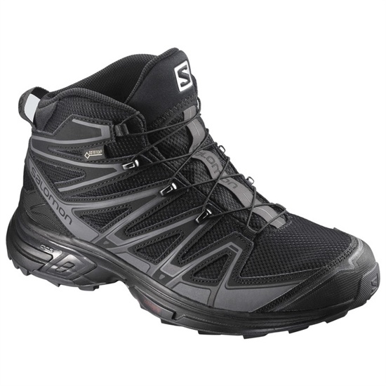 Black Women's Salomon X-CHASE MID GTX W Hiking Shoes | 160-WTBQYM