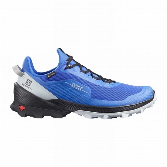 Blue / Black Men's Salomon CROSS OVER GORE-TEX Hiking Shoes | 315-BTLZMU