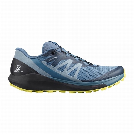 Blue / Black Men's Salomon SENSE RIDE 4 Running Shoes | 532-FOMTQE