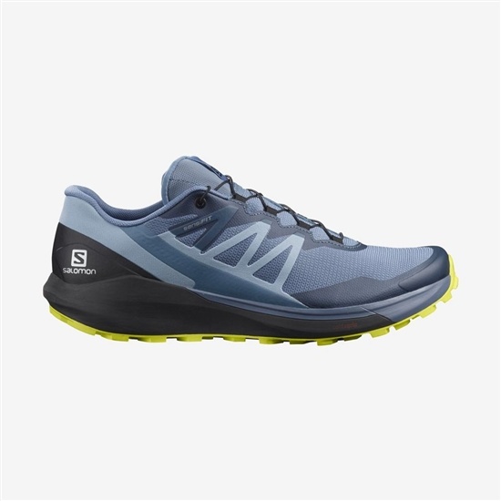 Blue / Black Men's Salomon SENSE RIDE 4 Trail Running Shoes | 740-QJNKZF