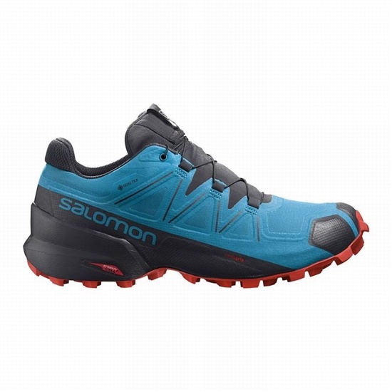 Blue / Black Men's Salomon SPEEDCROSS 5 GORE-TEX Trail Running Shoes | 641-QKBRNW