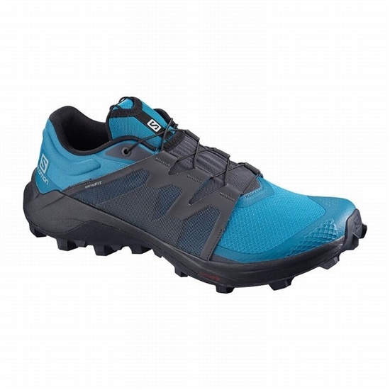 Blue / Black Men's Salomon WILDCROSS Trail Running Shoes | 409-UDELKT