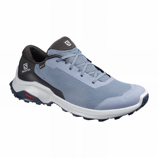 Blue / Black Men's Salomon X REVEAL GORE-TEX Hiking Shoes | 470-VZNECB