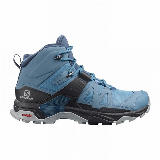 Blue / Black Women's Salomon X ULTRA 4 MID GORE-TEX Hiking Boots | 845-RXLTAW