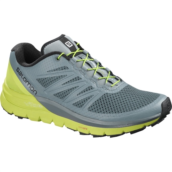 Blue / Green Men's Salomon SENSE PRO MAX Trail Running Shoes | 549-HQUKNF