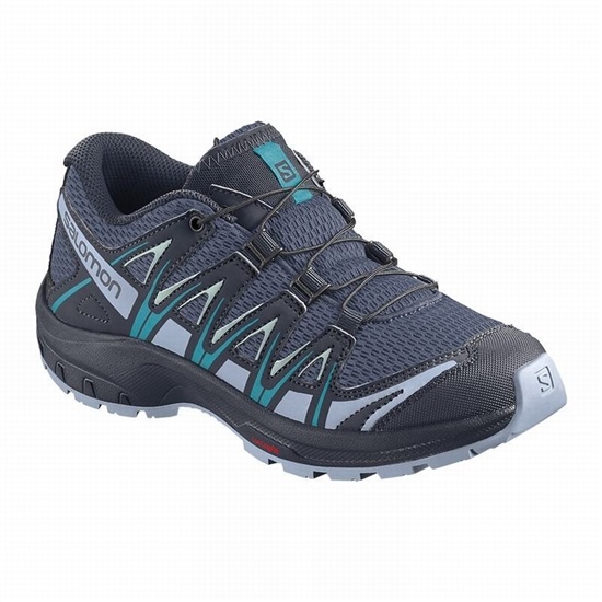 Blue Indigo / Blue Kids' Salomon XA PRO 3D J Trail Running Shoes | 084-VTFGHJ