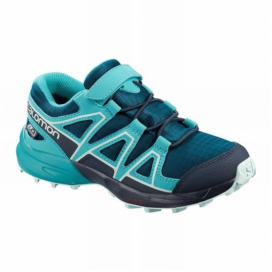 Blue Kids' Salomon SPEEDCROSS CLIMASALOMON WATERPROOF Trail Running Shoes | 104-WTSCNO