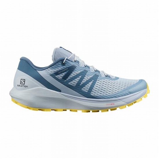 Blue / Lemon Women's Salomon SENSE RIDE 4 Trail Running Shoes | 135-KGNQHT