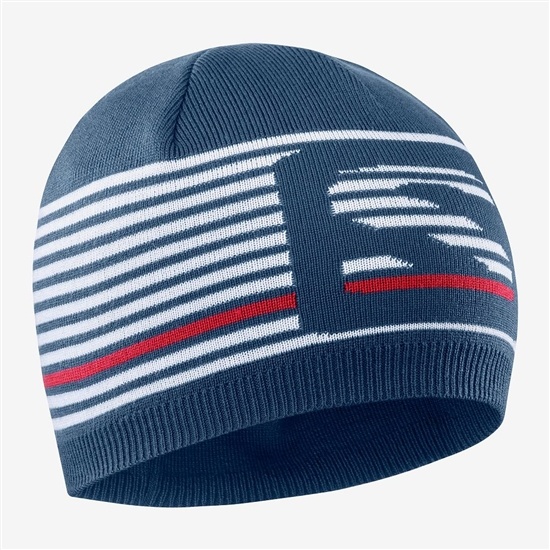 Blue Men's Salomon FLATSPIN Beanie | 291-QJTWYB