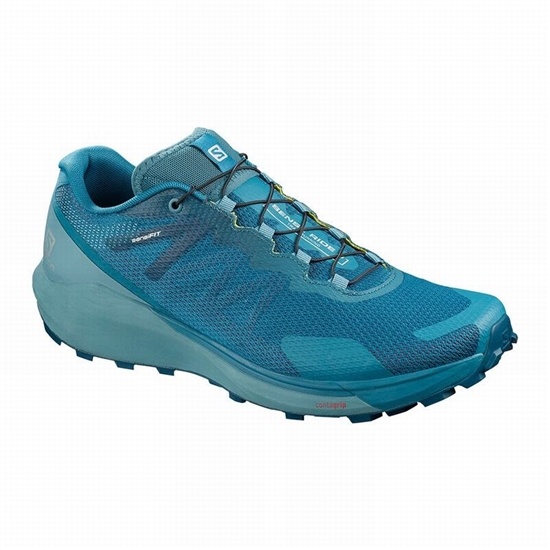 Blue Men's Salomon SENSE RIDE 3 Trail Running Shoes | 910-INDHCQ