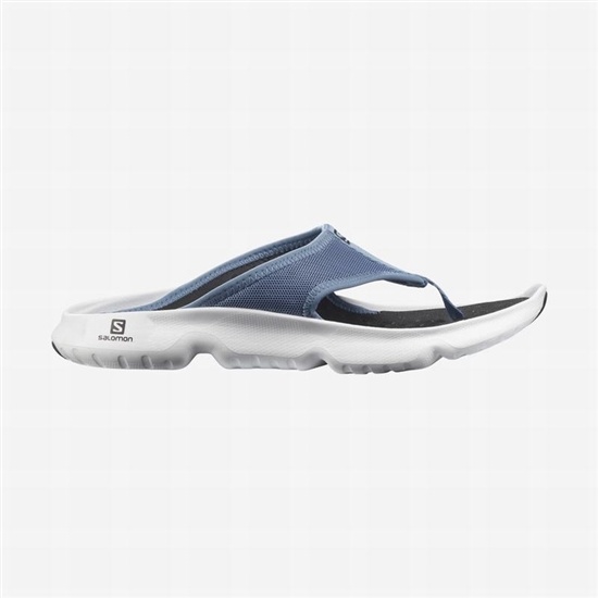 Blue / White Men's Salomon REELAX BREAK 5.0 Flip Flops | 870-CXHBSF