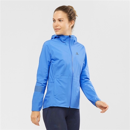 Blue Women's Salomon BONATTI WATERPROOF Jackets | 421-UWASTV