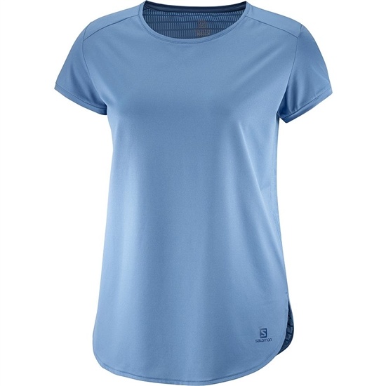 Blue Women's Salomon COMET BREEZE W T Shirts | 942-ZJOKCM