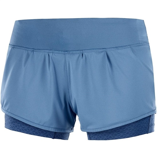 Blue Women's Salomon ELEVATE AERO W Shorts | 439-IDKTVX