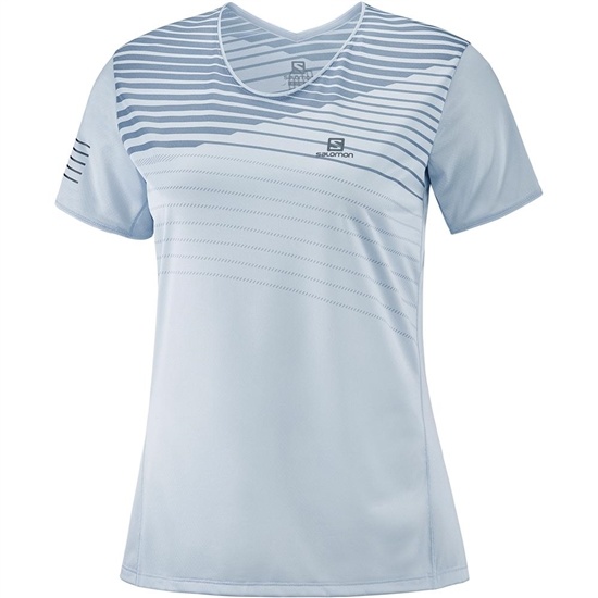 Blue Women's Salomon SENSE W T Shirts | 370-WIRULP