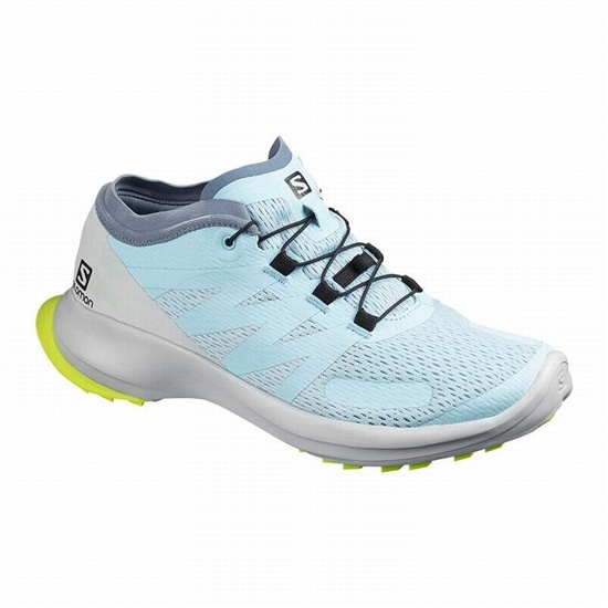 Blue / Yellow Women's Salomon SENSE FLOW W Trail Running Shoes | 857-KPYFWL