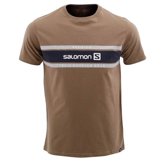 Brown Men's Salomon TOW THE LINE SS M T Shirts | 603-WGQVZI