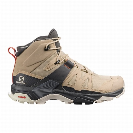 Brown Women's Salomon X ULTRA 4 MID GORE-TEX Hiking Boots | 497-ABMULX