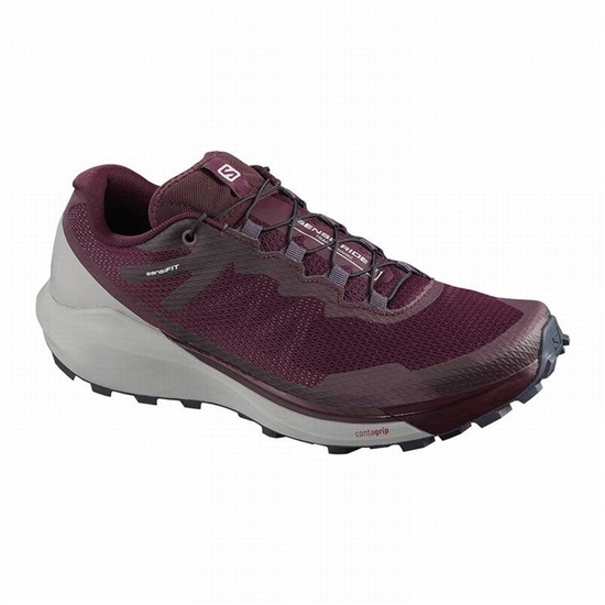 Burgundy / Coral Women's Salomon SENSE RIDE 3 W Running Shoes | 347-LMGTUF