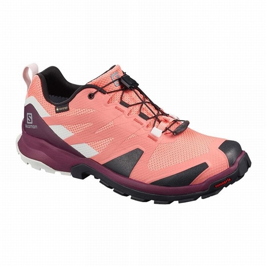 Coral / Black Women's Salomon XA ROGG GTX W Trail Running Shoes | 054-SRGFET