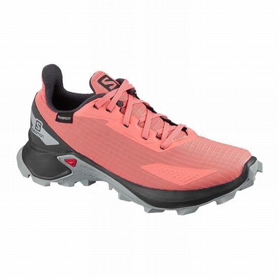 Coral Kids' Salomon ALPHACROSS BLAST CLIMASALOMON WATERPROOF Trail Running Shoes | 870-VLSOMD