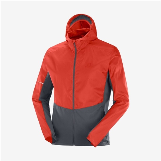 Coral Men's Salomon AGILE WIND Jackets | 429-TNBCEF