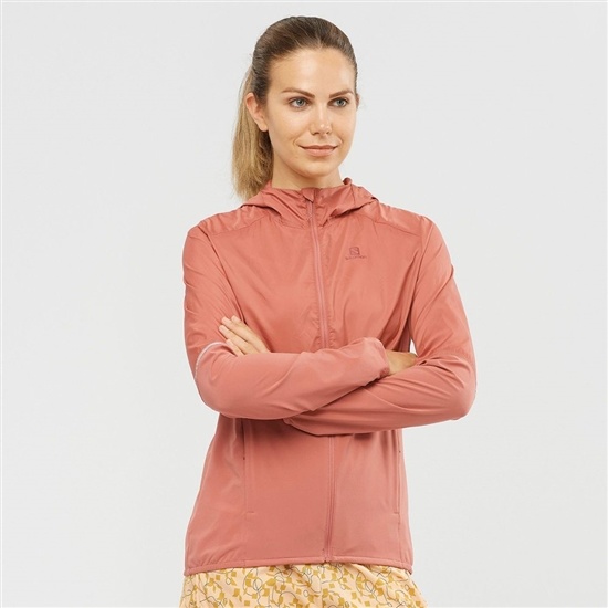 Coral Women's Salomon AGILE WIND Jackets | 592-NXUBYJ