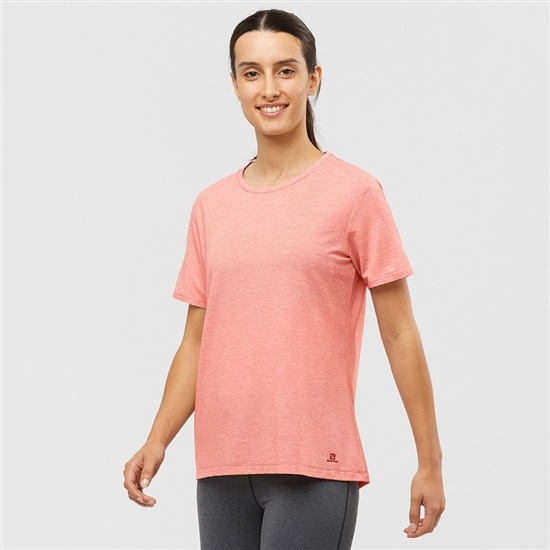 Coral Women's Salomon ESSENTIAL TENCEL T Shirts | 394-GBPEYH