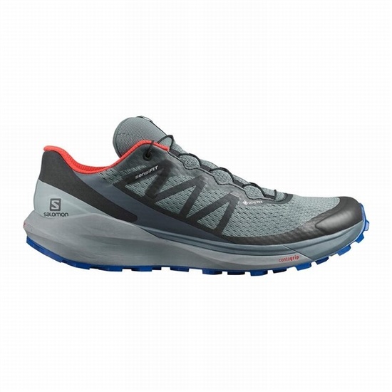 Dark Blue / Black Men's Salomon SENSE RIDE 4 GORE-TEX INVISIBLE FIT Running Shoes | 253-LWOSCN