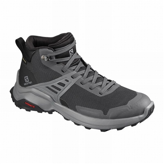 Dark Blue / Black Women's Salomon X RAISE MID GORE-TEX Hiking Shoes | 507-VLJSHM