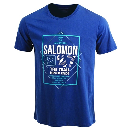 Dark Denim Men's Salomon FORT SS M T Shirts | 058-HPJQEB