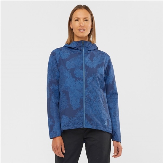 Dark Denim Women's Salomon ESSENTIAL WATERPROOF 2L Jackets | 076-JFKLOQ